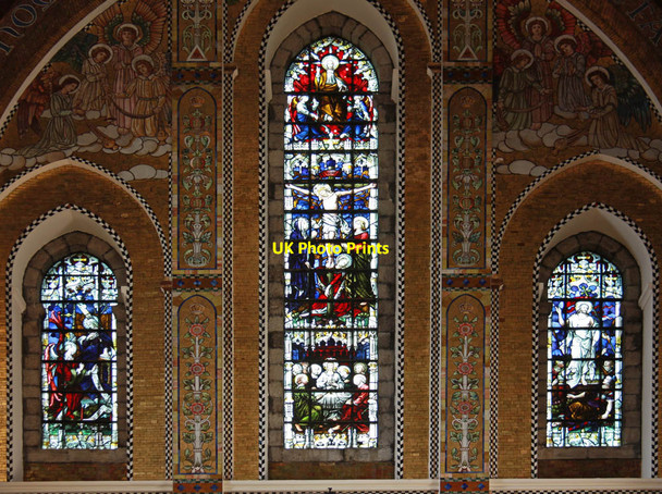 Photo 6"x4" St Ignatius Stamford Hill, London N15 - Stained glass window Stoke Newington c2011
