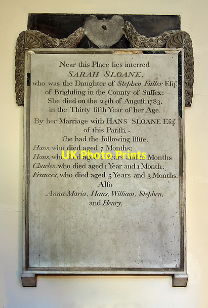Photo 6"x4" Monument to Sarah Sloane - St Mary's church, South Stoneham Southampton c2011