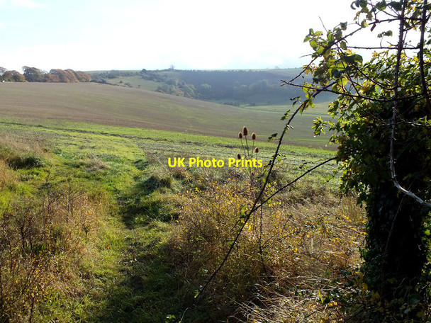Photo 6"x4" Over the fields Bishopstone\/SU0725 c2011