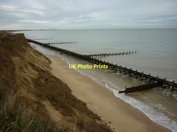 Photo 6"x4" The Groynes below Corton Cliffs Corton\/TM5497 c2011
