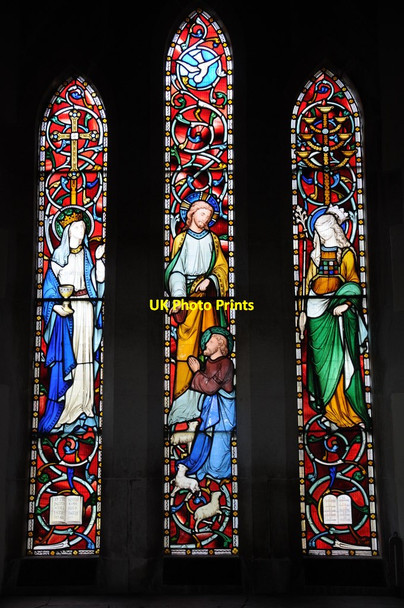 Photo 6"x4" Stained glass window, Hanley William church Hanley William c2011