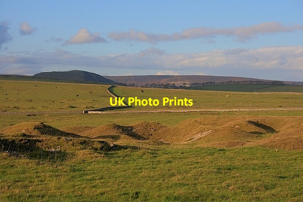 Photo 6"x4" Looking Across the Clear-the-Way Mine Workings to Mam Tor Old Dam c2011