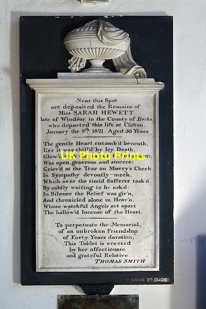 Photo 6"x4" Monument to Sarah Hewett - All Saints' church, West Lavington Little Cheverell c2011