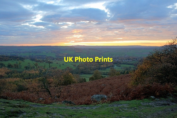 Photo 6"x4" Sunset over Chatsworth Park Robin Hood\/SK2772 c2011