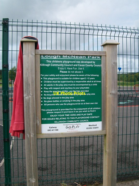Photo 6"x4" Notice at Children's Playground at Lough MacNean Upper Blacklion c2011