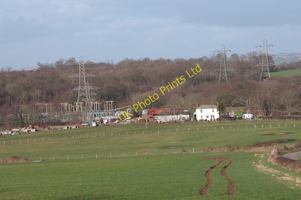 Photo 6"x4" Farm and Electricity substation, at Potwell. Wymering c2006