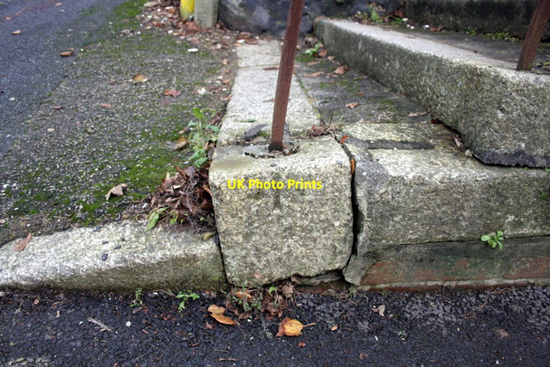 Photo 6"x4" Benchmark at bottom of steps Malpas Road Truro c2011