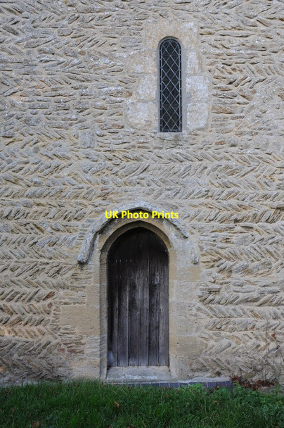 Photo 6"x4" Herringbone stonework, Southrop church Fyfield\/SP2003 c2011