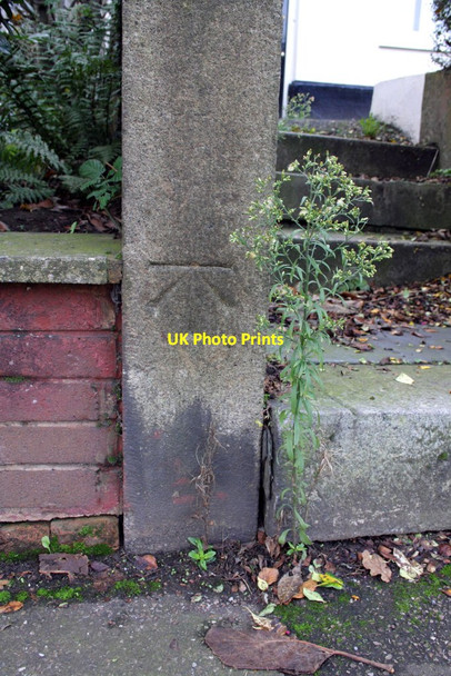 Photo 6"x4" Benchmark on gatepost at #4 Fore Street Exeter c2011