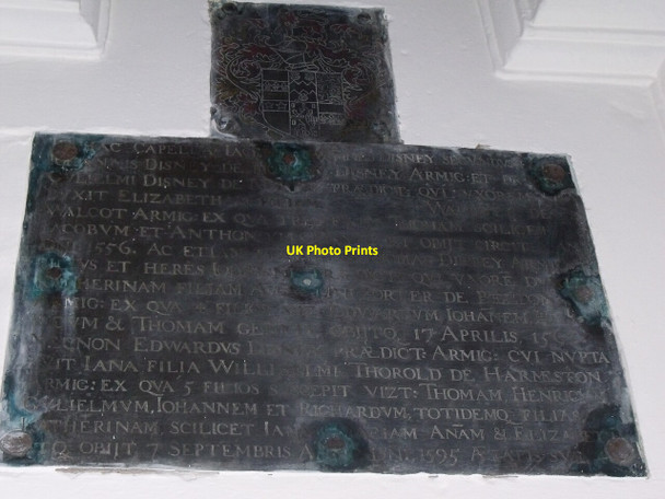 Photo 6"x4" Memorial Brass to John Disney Carlton-le-Moorland c2011