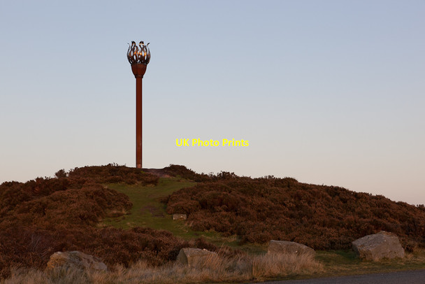 Photo 6"x4" Brazier sculpture at Danby Beacon Houlsyke c2011