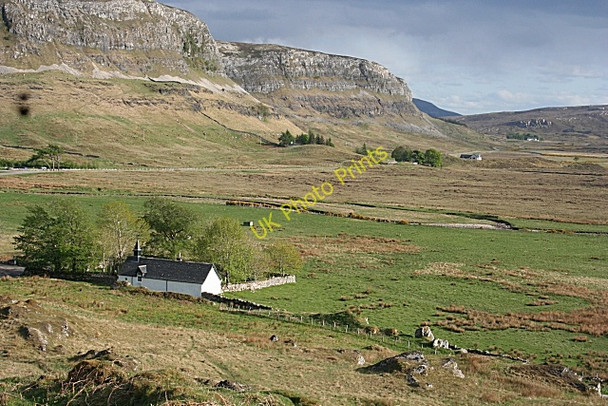 Photo 6"x4" Inchnadamph Kirk and Stronchrubie Cliff Inchnadamph c2008