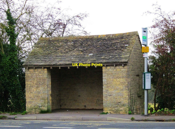 Photo 6"x4" Bus shelter and stop, Burford Road, Minster Lovell Little Minster c2011
