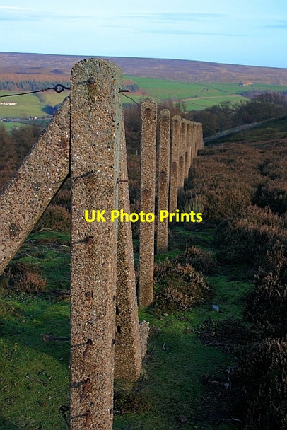 Photo 6"x4" Old Pre-Formed Concrete Fence Posts Kildale c2011