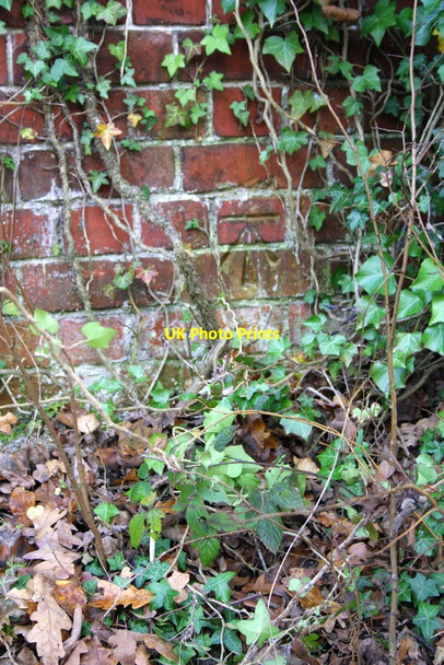 Photo 6"x4" Benchmark on the wall of Honey End Lane Churchend\/SU6772 c2011