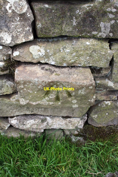 Photo 6"x4" Benchmark on stone in wall of Carpley Green Road Bainbridge c2011