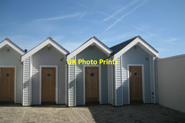 Photo 6"x4" Three of the five Shaldon Beach Huts, Strand Teignmouth c2011