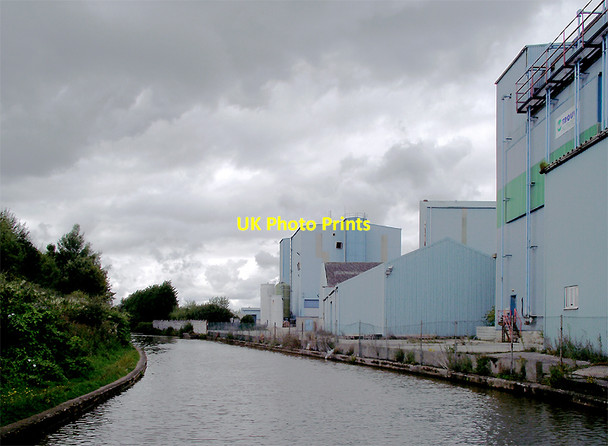 Photo 6"x4" Canal and animal feed factory near Wincham, Cheshire Northwich c2011