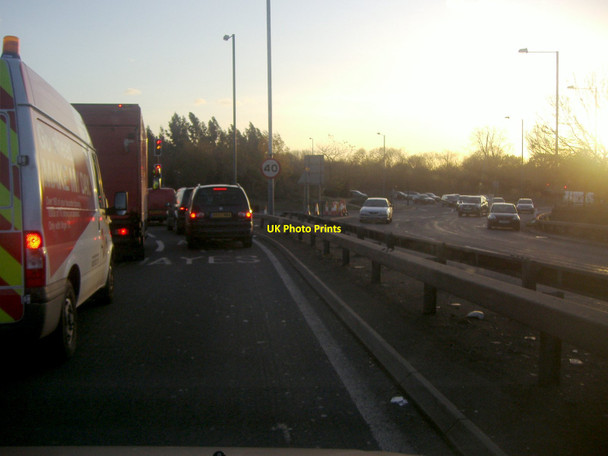 Photo 6"x4" Traffic waiting at the roundabout, Parkway Hayes\/TQ0980 c2011