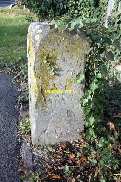 Photo 6"x4" Filled benchmark on boundary stone, Faringdon Road Abingdon c2011