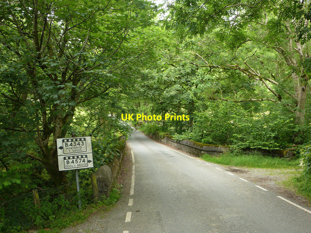 Photo 6"x4" Pre-Worboys road sign on the road between Cwmystwyth and Pont-Rhyd-y-groes Cwmystwyth c2011