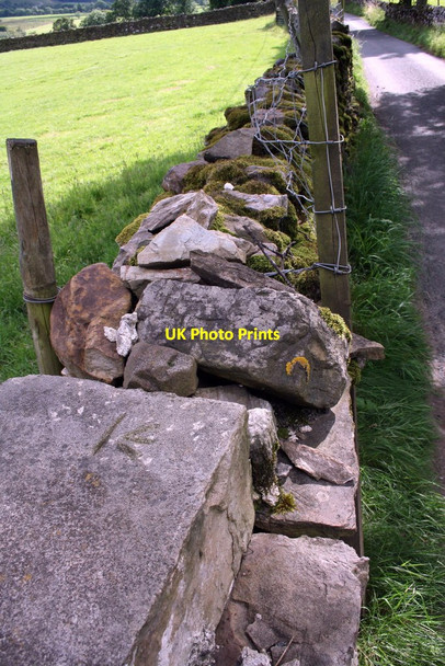 Photo 6"x4" Benchmark on stone from demolished barn Countersett c2011
