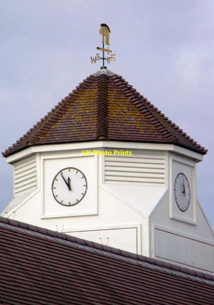 Photo 6"x4" Clock tower and weather vane, Tesco's, Chichester Chichester c2011
