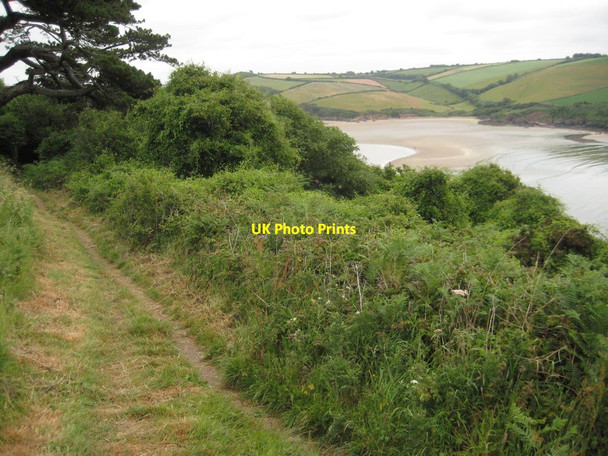 Photo 6"x4" Coast path approaching the Erme estuary Mothecombe c2011