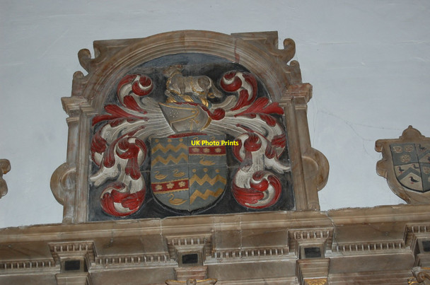 Photo 6"x4" Crest on Rivers' Memorial, St Mary's church, Hadlow Golden Green c2011