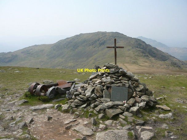 Photo 6"x4" Memorial to crashed Halifax Bomber LL505 close to the summit of Great Carrs Cockley Beck\/NY2401 c2011