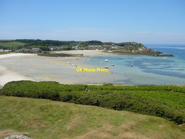 Photo 6"x4" Old Grimsby Harbour as seen from the Old Blockhouse, Tresco Northward c2011