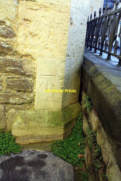 Photo 6"x4" Benchmark on the Primitive Methodist Church Malmesbury c2011