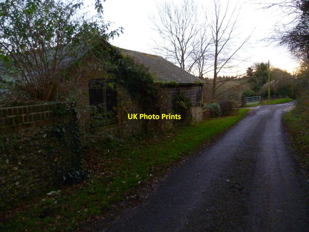 Photo 6"x4" Barns by the road at Lower Farm Up Marden c2011