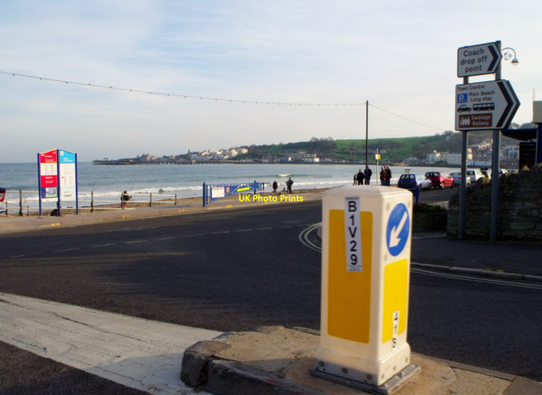 Photo 6"x4" Bollard on Swanage seafront Swanage c2011