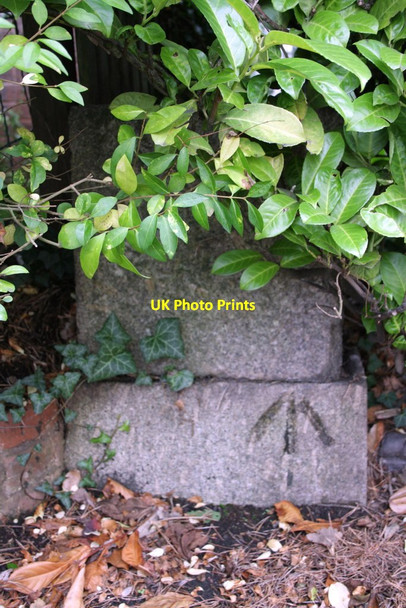 Photo 6"x4" Benchmark outside 'The Firs', Queens Terrace Exeter c2011