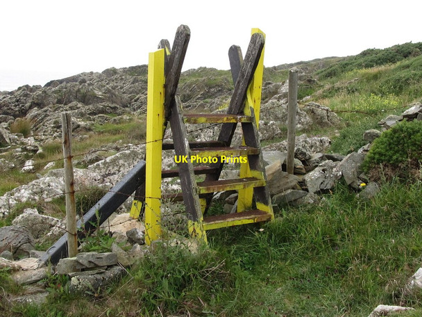 Photo 6"x4" Footpath stile at former farm boundary Killough c2011