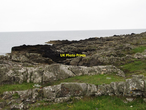 Photo 6"x4" Flat rocks on coastline south of Corbet Head Killough c2011