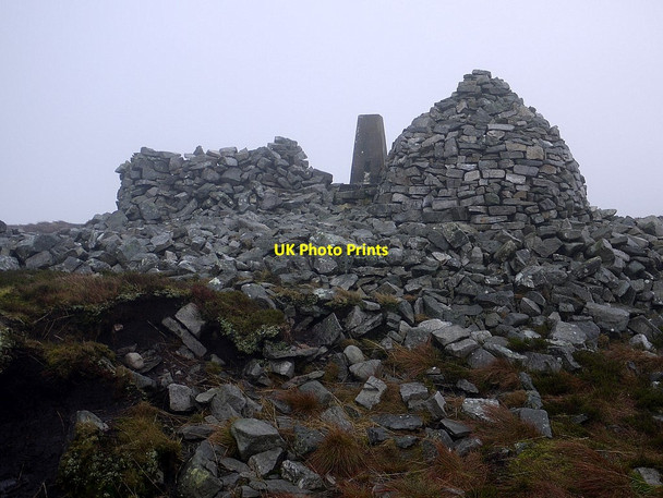 Photo 6"x4" Cold Fell shelter, trig point and cairn Forest Head c2012