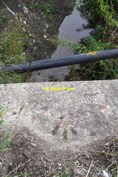 Photo 6"x4" Benchmark on Hanney Road culvert East Hanney c2011