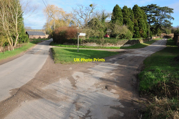 Photo 6"x4" Road junction at Lower Grove Common Lower Grove Common c2012