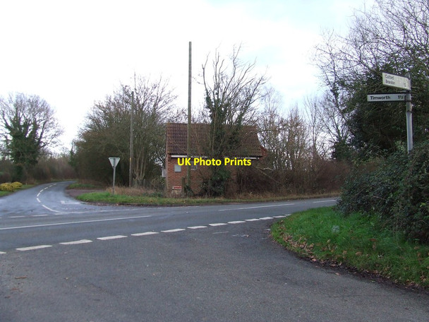 Photo 6"x4" Crossroads and telephone exchange Culford c2012