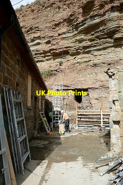 Photo 6"x4" Construction below Cowbar Nab Staithes c2011