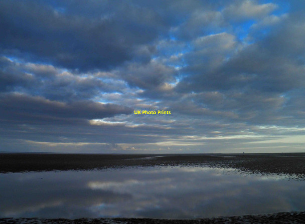 Photo 6"x4" Dusk over the Humber Estuary from Cleethorpes beach Cleethorpes c2012