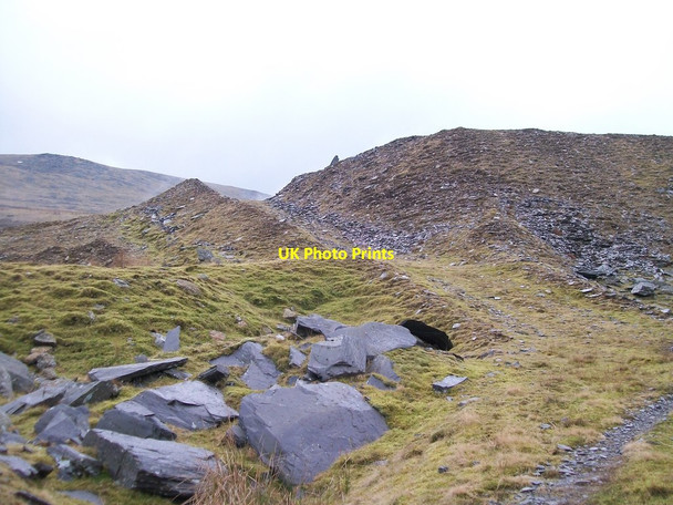 Photo 6"x4" Roadway cut through a waste tip at Marchlyn Quarry Dinorwic c2011
