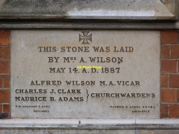 Photo 6"x4" St Michael and All Angels Parish Hall, foundation stone Chiswick c2012