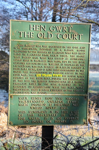 Photo 6"x4" Information sign, Old Court Llantilio Crossenny c2012
