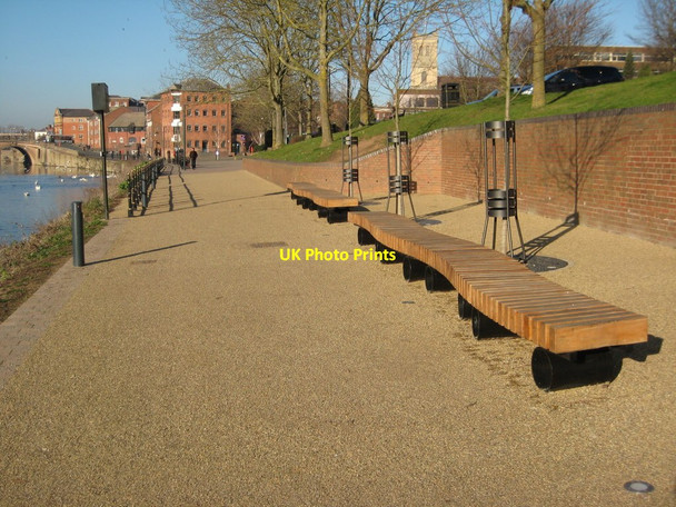 Photo 6"x4" New benches on Kleve Walk Worcester c2012