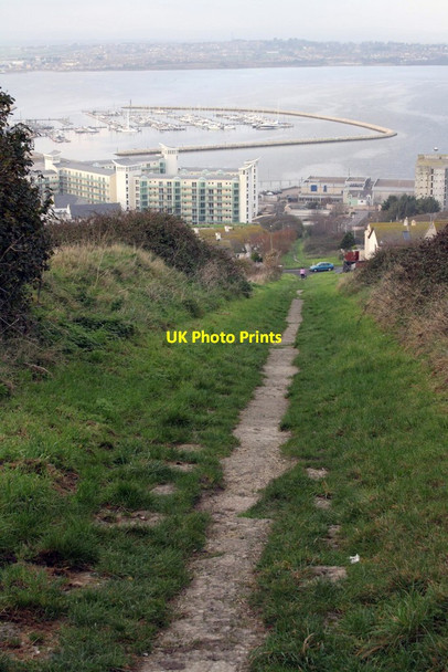 Photo 6"x4" View down incline towards Portland Harbour Fortuneswell c2011