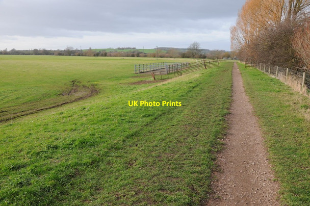 Photo 6"x4" Flood bank on Severn Ham Tewkesbury c2012