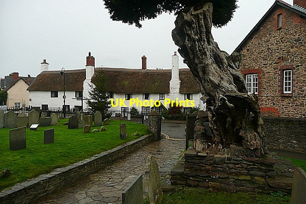 Photo 6"x4" Porlock churchyard and High Street Doverhay c2011